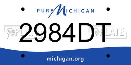 2984DT Michigan License Plate