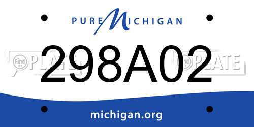 298A02 Michigan License Plate