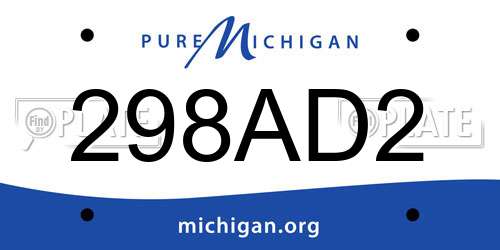 298AD2 Michigan License Plate