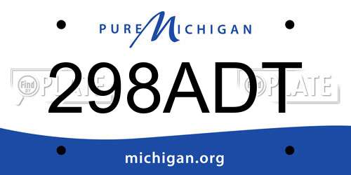 298ADT Michigan License Plate