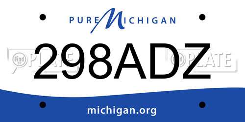 298ADZ Michigan License Plate