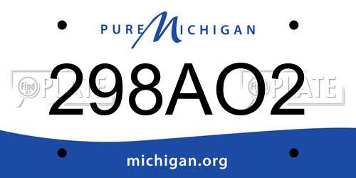 298AO2 Michigan License Plate