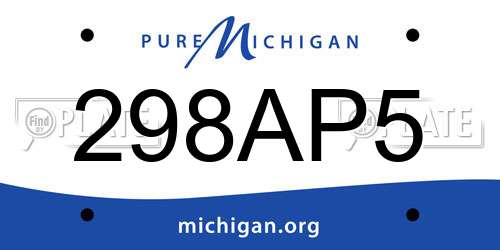 298AP5 Michigan License Plate