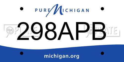 298APB Michigan License Plate