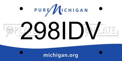 298IDV Michigan License Plate
