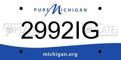 2992IG Michigan License Plate