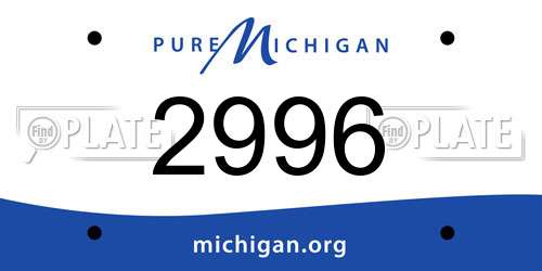 2996 Michigan License Plate