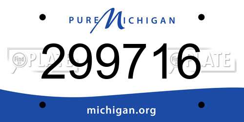 299716 Michigan License Plate
