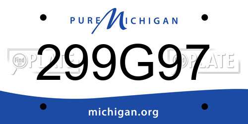 299G97 Michigan License Plate