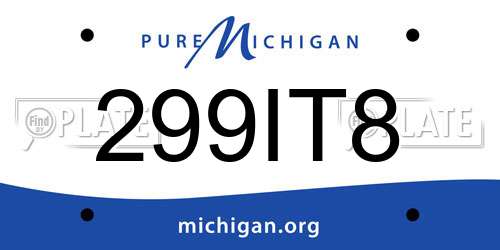 299IT8 Michigan License Plate