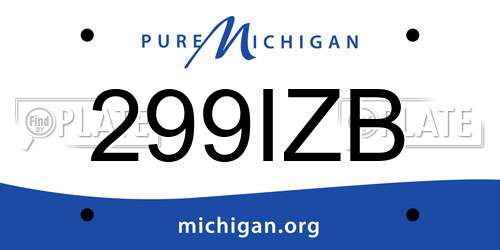 299IZB Michigan License Plate