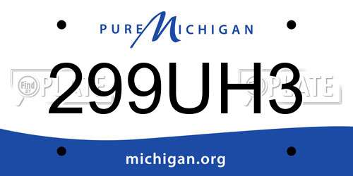 299UH3 Michigan License Plate