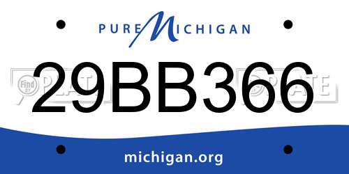29BB366 Michigan License Plate