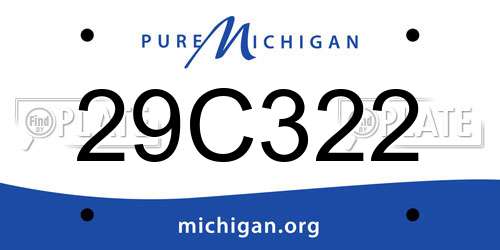 29C322 Michigan License Plate