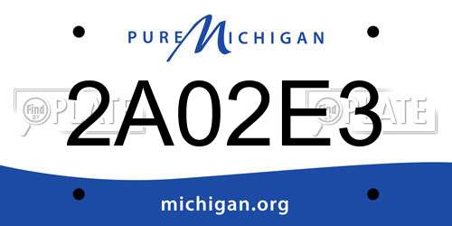 2A02E3 Michigan License Plate