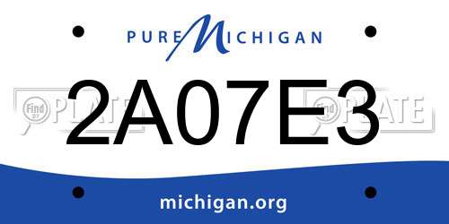 2A07E3 Michigan License Plate