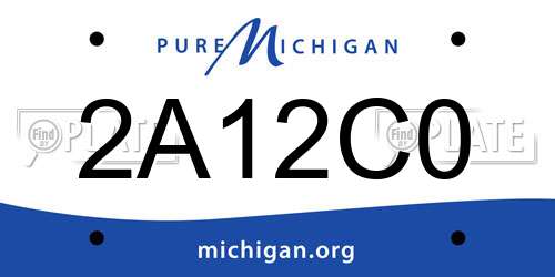 2A12C0 Michigan License Plate