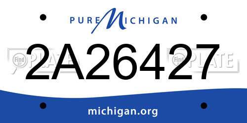 2A26427 Michigan License Plate