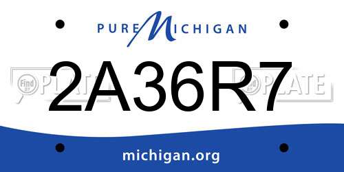 2A36R7 Michigan License Plate