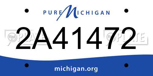 2A41472 Michigan License Plate