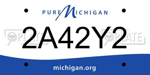 2A42Y2 Michigan License Plate