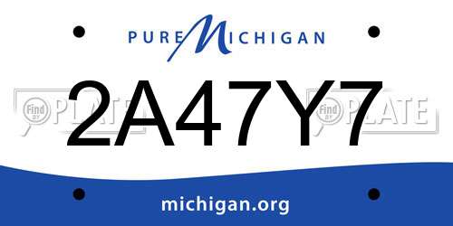 2A47Y7 Michigan License Plate