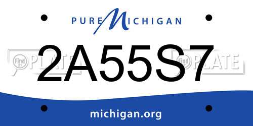 2A55S7 Michigan License Plate