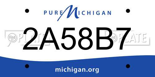 2A58B7 Michigan License Plate