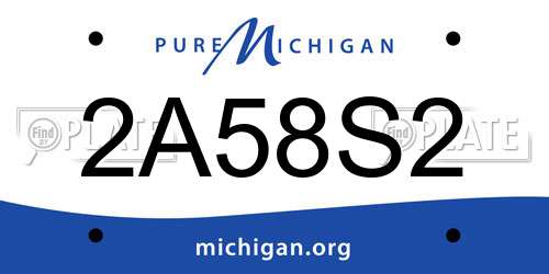 2A58S2 Michigan License Plate