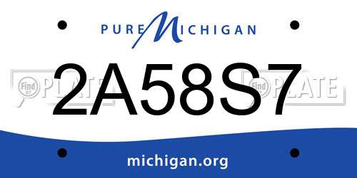 2A58S7 Michigan License Plate