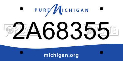 2A68355 Michigan License Plate