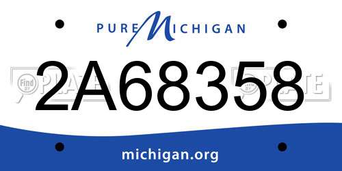 2A68358 Michigan License Plate