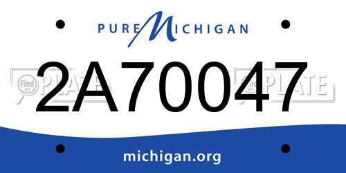 2A70047 Michigan License Plate