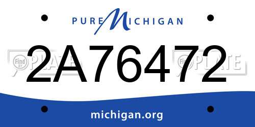 2A76472 Michigan License Plate