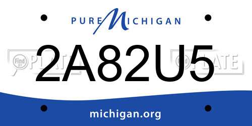 2A82U5 Michigan License Plate