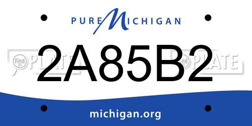 2A85B2 Michigan License Plate