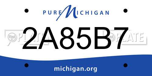 2A85B7 Michigan License Plate