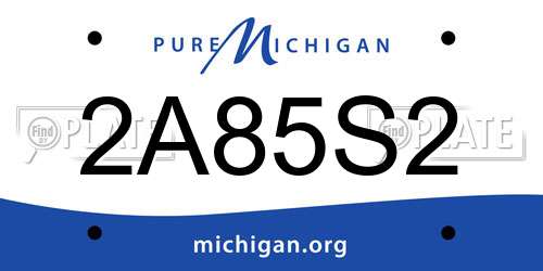 2A85S2 Michigan License Plate