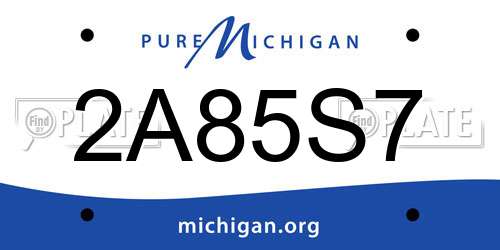 2A85S7 Michigan License Plate