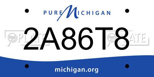 2A86T8 Michigan License Plate