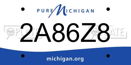 2A86Z8 Michigan License Plate