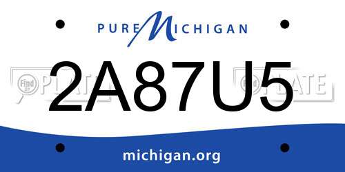 2A87U5 Michigan License Plate