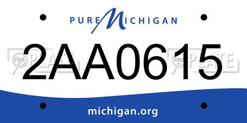 2AA0615 Michigan License Plate