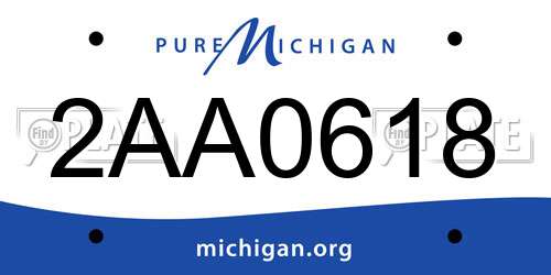 2AA0618 Michigan License Plate