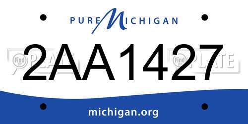 2AA1427 Michigan License Plate