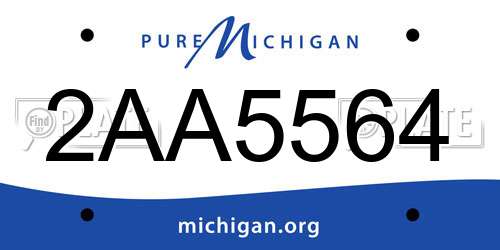 2AA5564 Michigan License Plate
