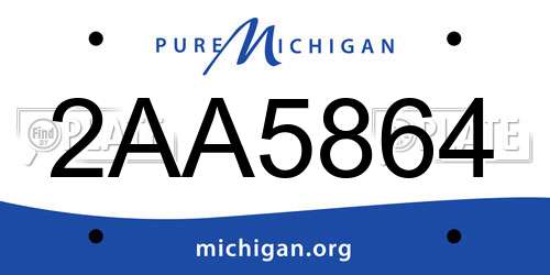 2AA5864 Michigan License Plate