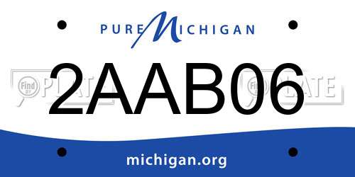 2AAB06 Michigan License Plate