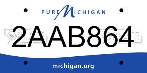 2AAB864 Michigan License Plate