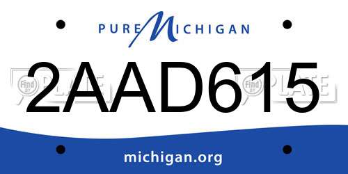 2AAD615 Michigan License Plate